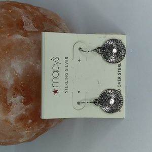 Macy's Sterling Silver 24kt Gold Dangle Women's Earrings